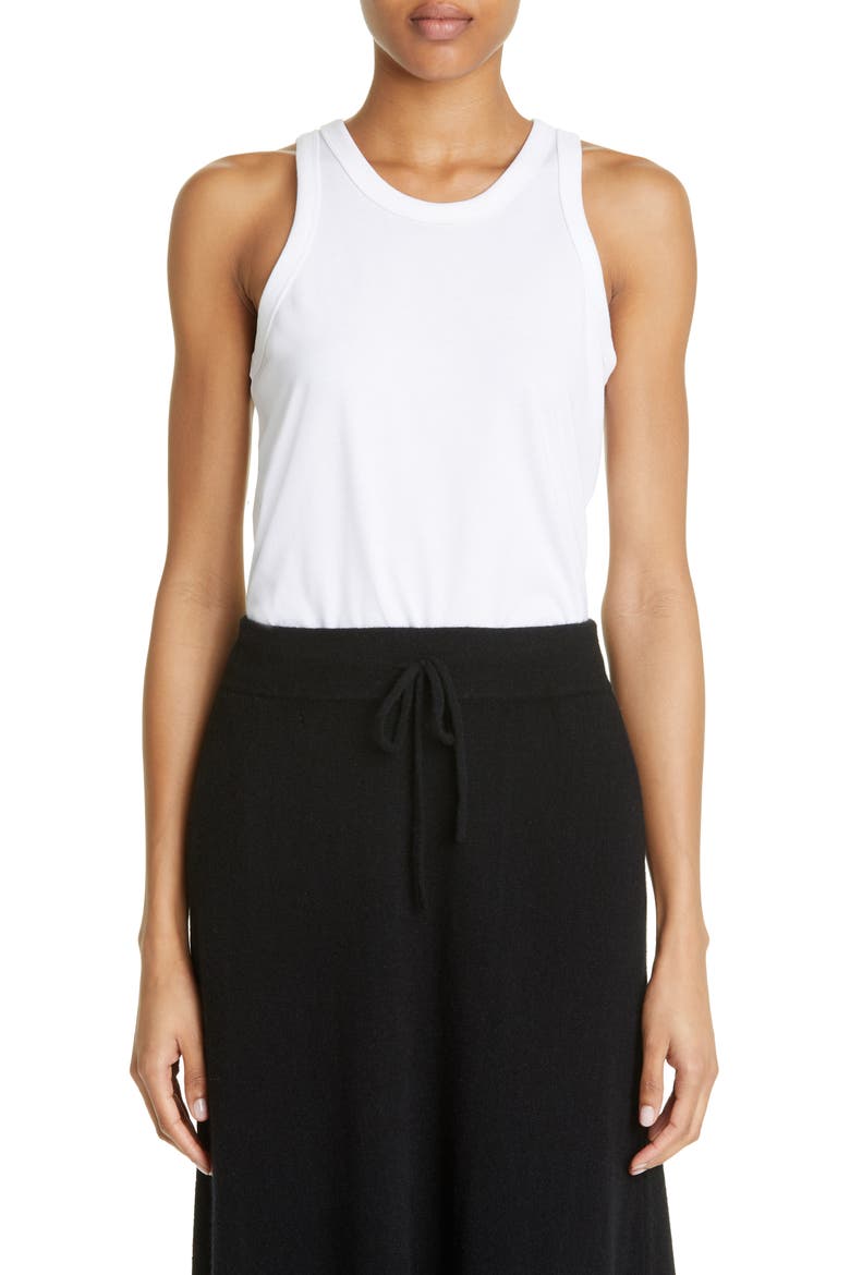 Poso Supima® Cotton Tank, Main, color, WHITE
