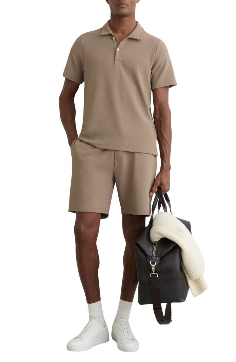 Reiss Kennedy Textured Polo, Alternate, color, Camel Brown