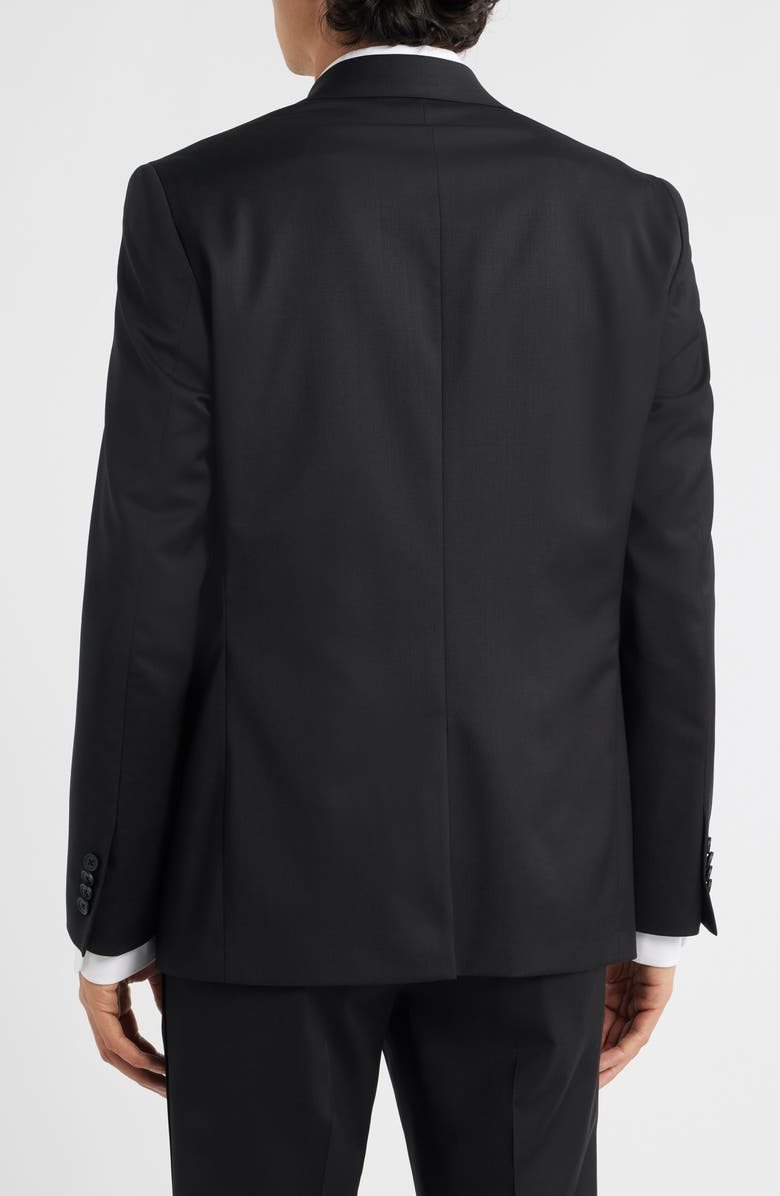 AllSaints Ryder Peak Lapel Black Stretch Wool Tuxedo Jacket, Alternate, color, Black