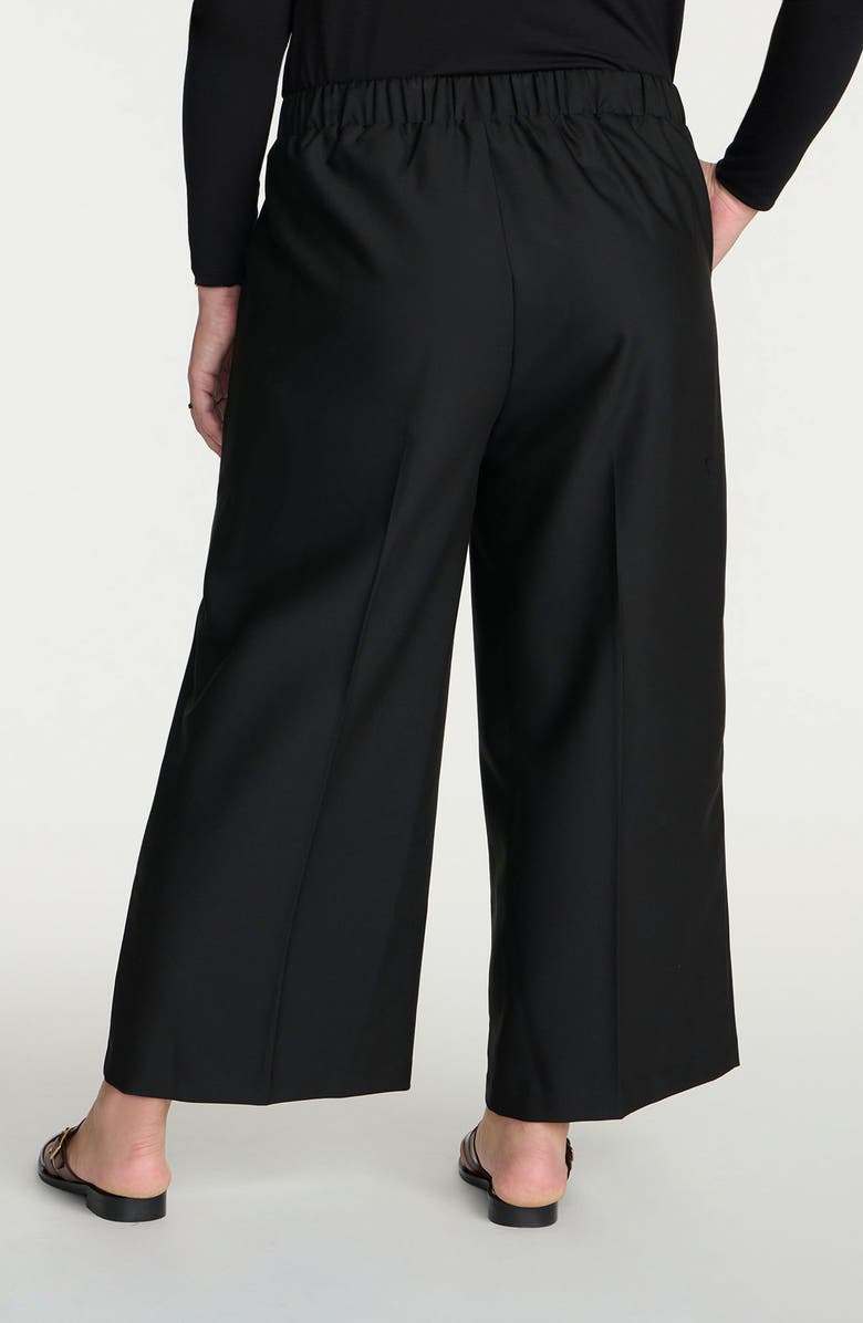 ELOQUII Pleat Front Wide Leg Crop Pants, Alternate, color, 