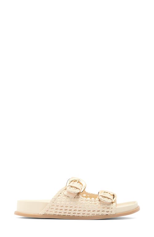 Dolce Vita Sensa Woven Double Strap Slide Sandal In Bone Stella