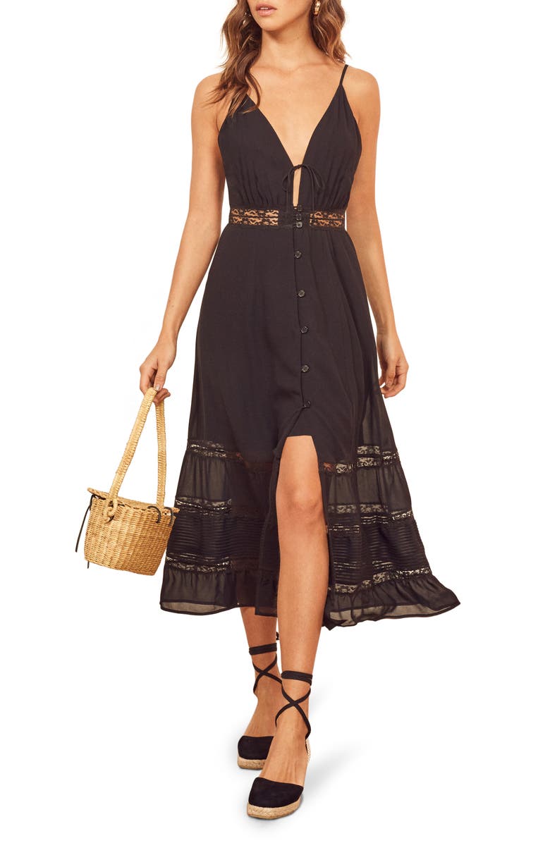 Reformation Shelley Sleeveless Lace Midi Dress, Main, color,