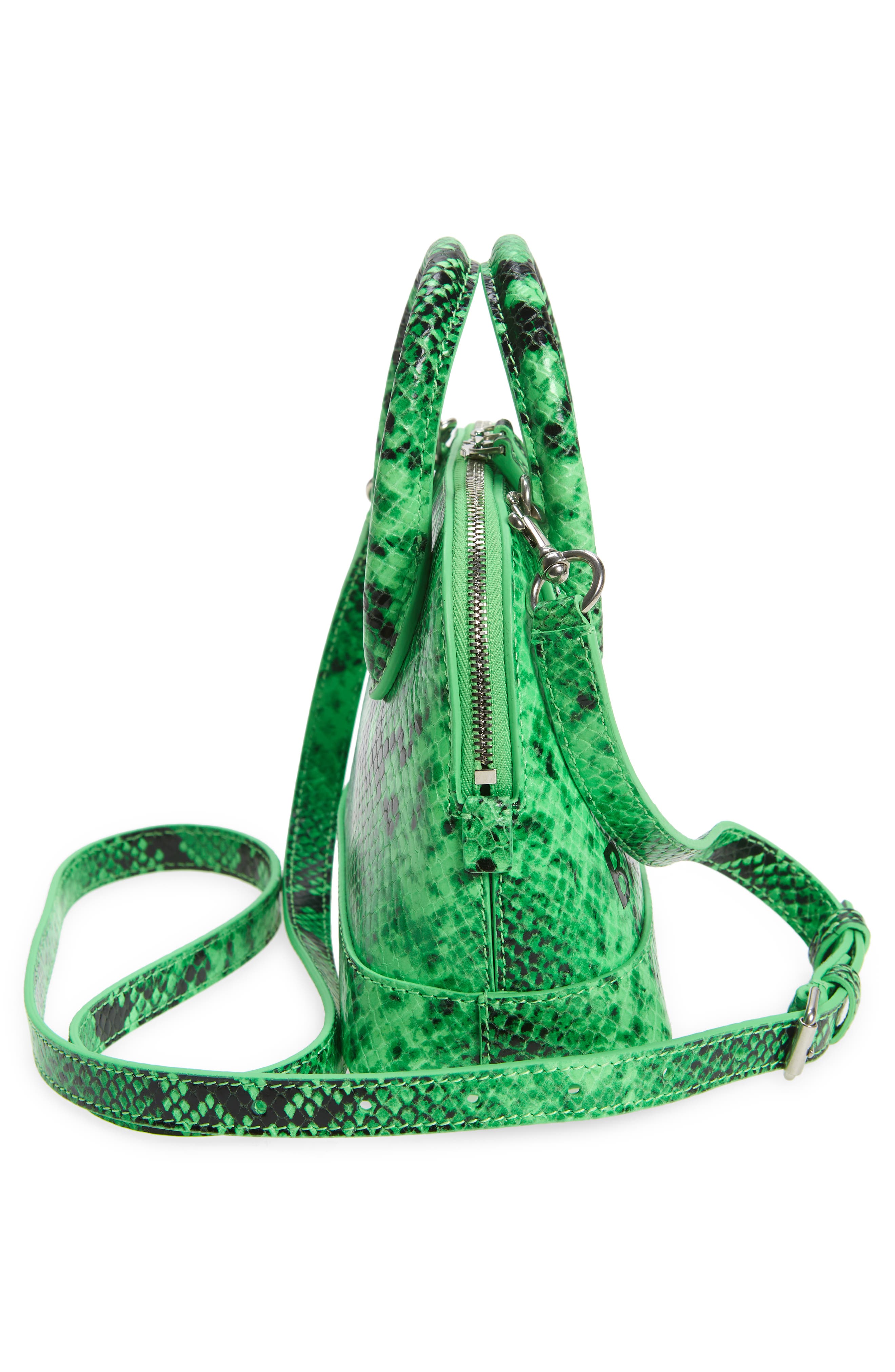 Balenciaga Extra Extra Small Ville AJ Snake Embossed Leather Satchel, Alternate, color, 