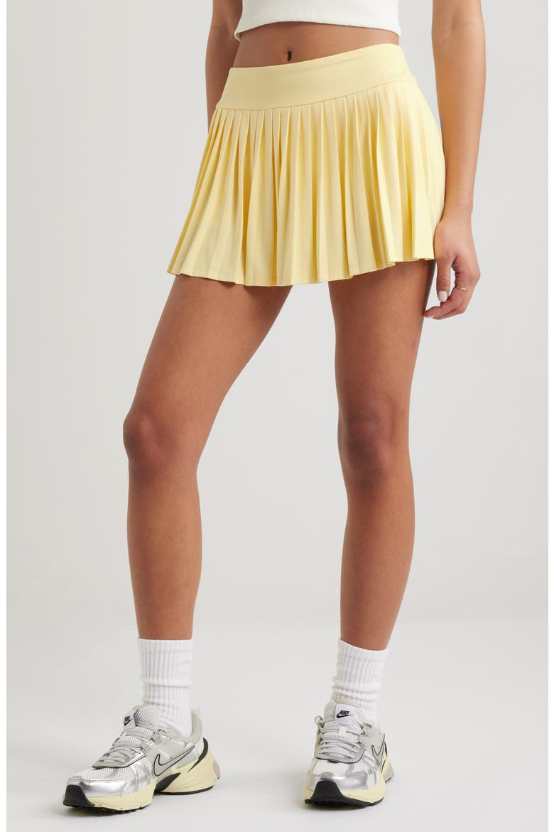 Pleated Miniskort, Main, color, YELLOW MELLOW