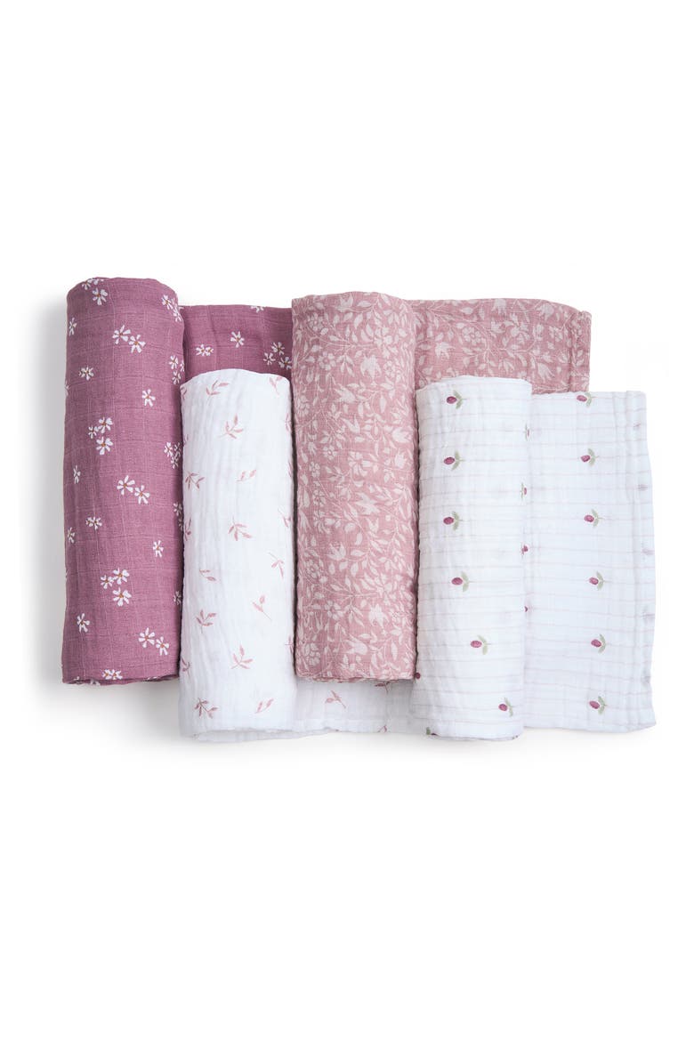 Boutique 4-Pack 100% Organic Cotton Muslin Swaddles, Alternate, color, Heritage Floral