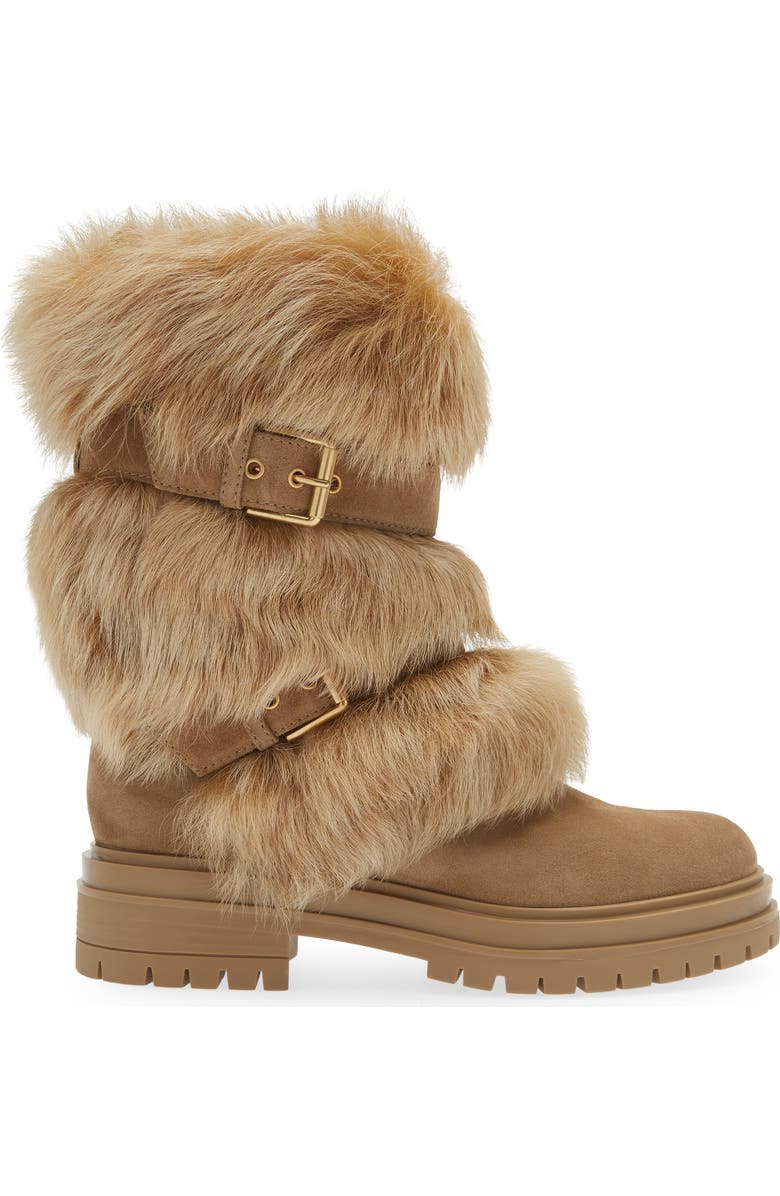 Gianvito Rossi Genuine Shearling Boot, Alternate, color,