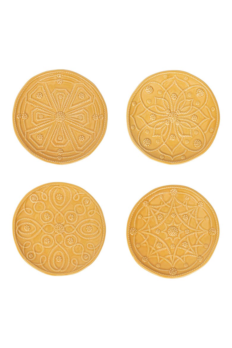 Jardin du Monde Set of 4 Side Plates, Main, color, DAFFODIL