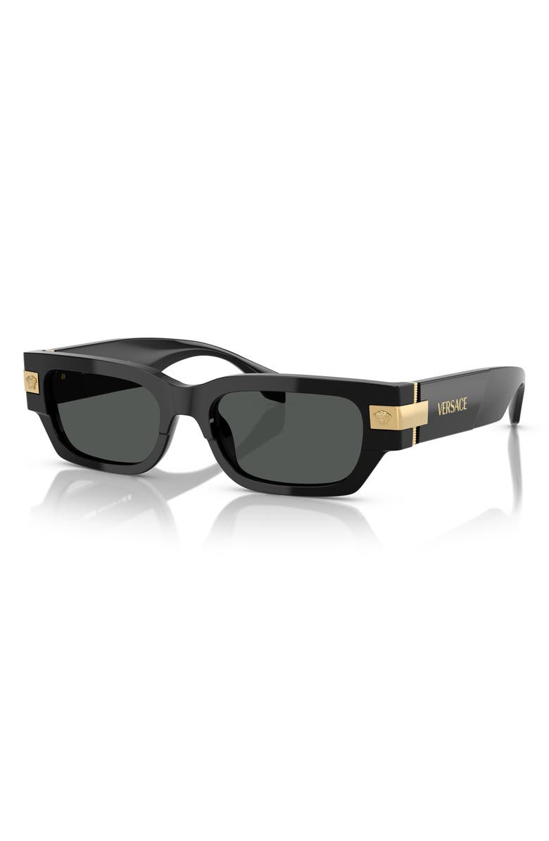 Versace 53mm Rectangular Sunglasses, Alternate, color,