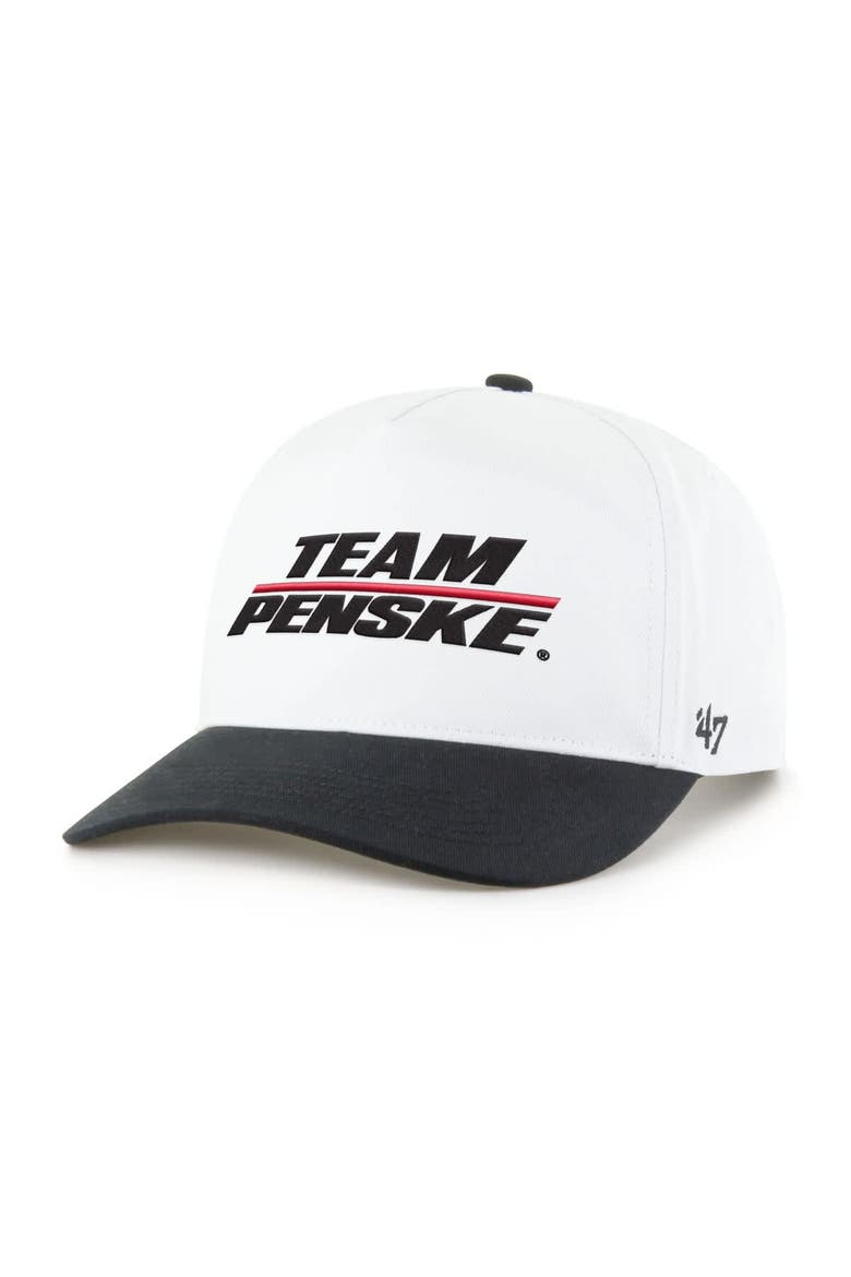 Men's '47  White/Black Team Penske NASCAR Two-Tone Team Adjustable Hitch Hat, Main, color, White