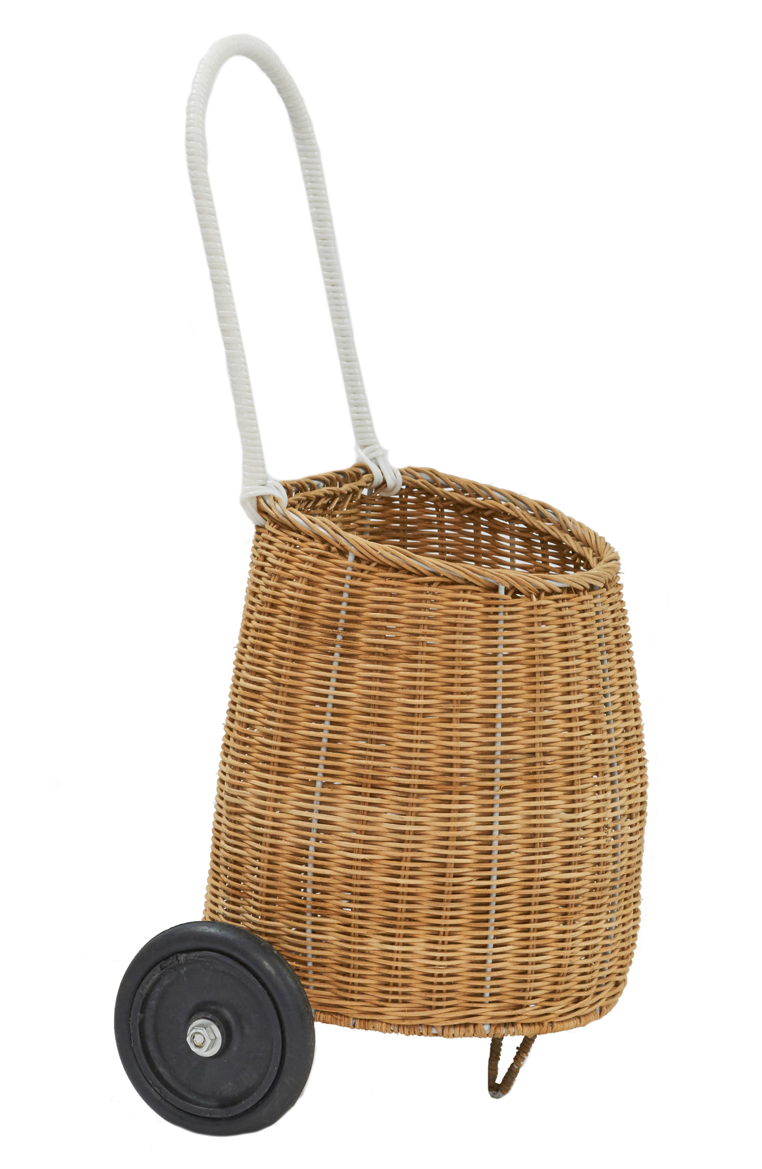 Luggy Natural Rattan Wheeled Basket | Nordstrom