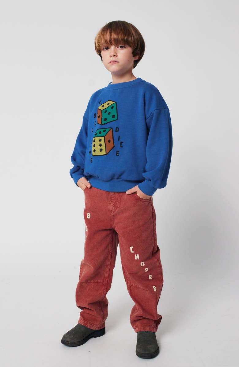 Bobo Choses Kids' Roll The Dice Cotton Graphic Sweatshirt, Alternate, color, Blue