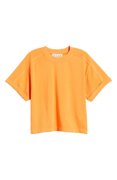 City Blues Brie Boxy Short Sleeve Sweatshirt In Yellow