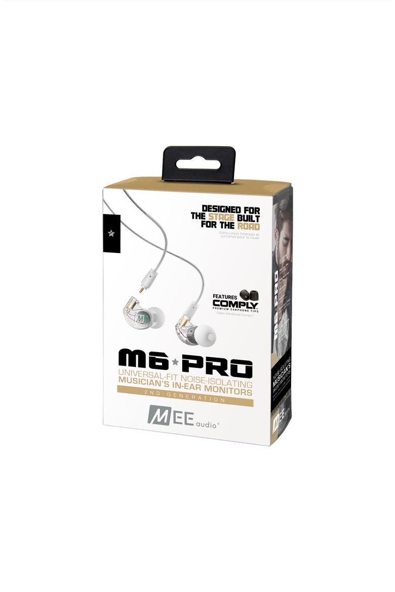 M6 PRO Noise-Isolating Musician's In-Ear Monitors, Alternate, color, Clear