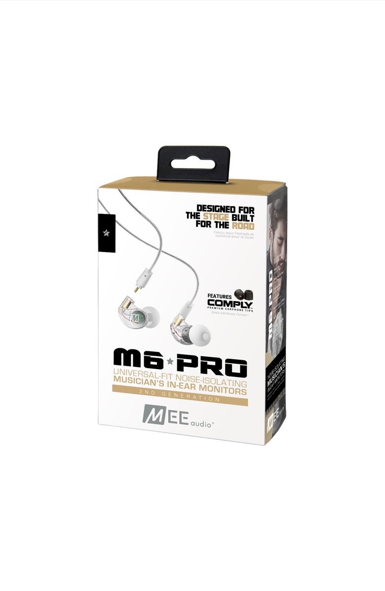 MEE audio M6 PRO Noise-Isolating Musician's In-Ear Monitors, Alternate, color, Clear