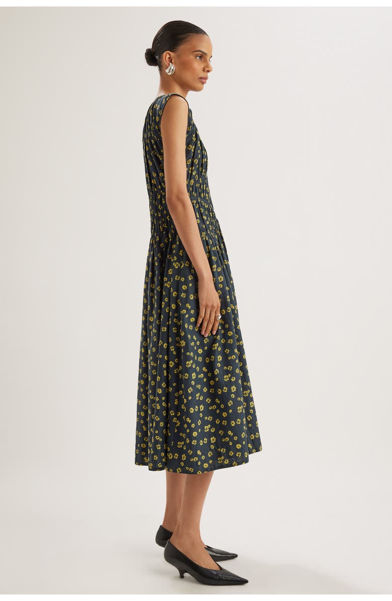 Merlette Villard Floral Print Dress, Alternate, color, Lemon Navy Floral Print