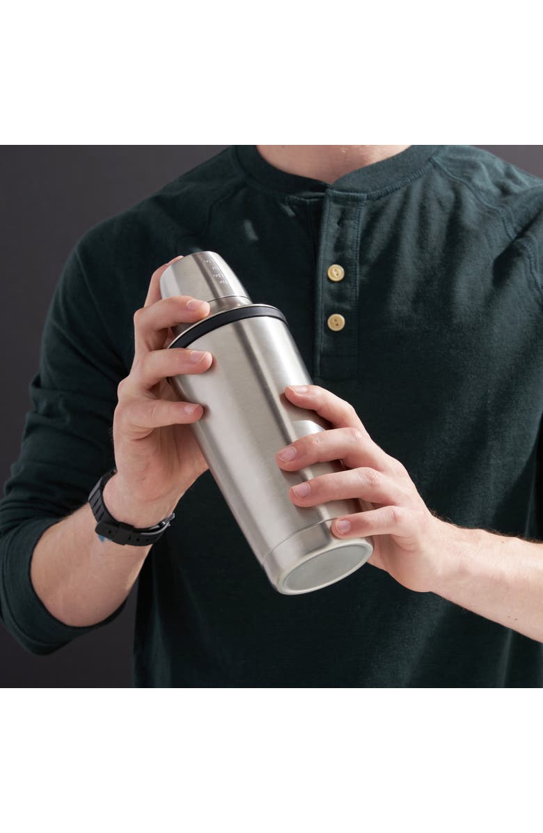 Viski Alchemi Vacuum Insulated Cocktail Shaker in Stainless Steel, Alternate, color, Silver
