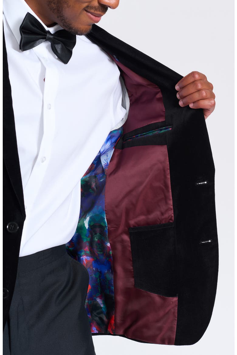Velvet Blazer, Alternate, color, BLACK