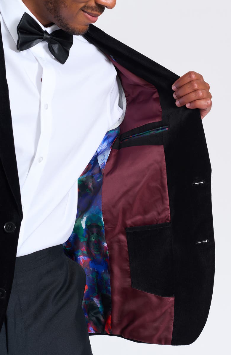 SAVILE ROW CO Velvet Blazer, Alternate, color, Black