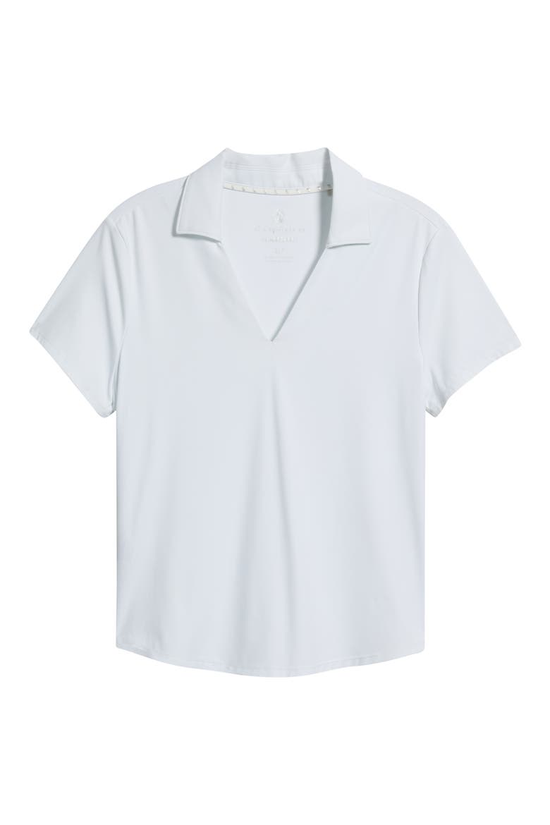 IslandZone® Abby Johnny Collar Polo, Alternate, color, WHITE