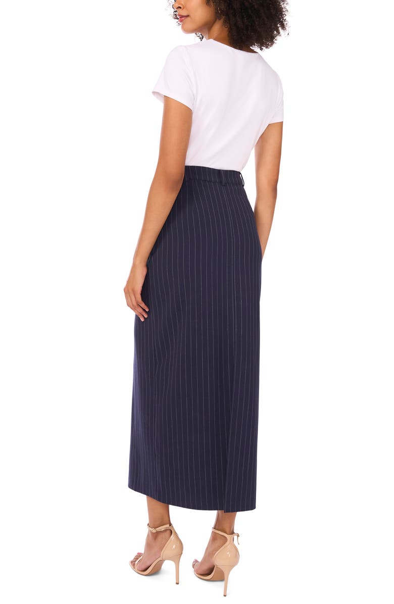 Halogen<sup>®</sup> Pinstripe High Rise Midi Skirt, Alternate, color, Classic Navy