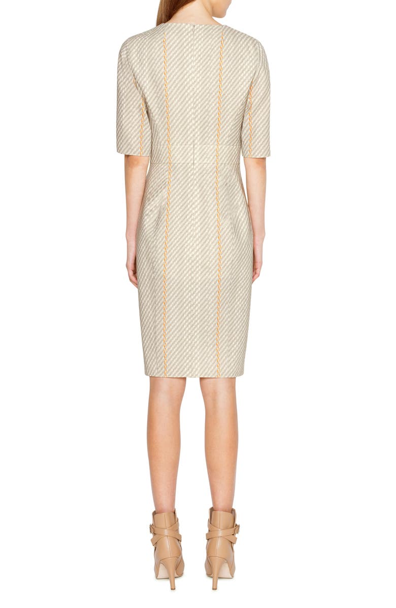 Akris Tweed Print Wool Blend Sheath Dress, Alternate, color, 