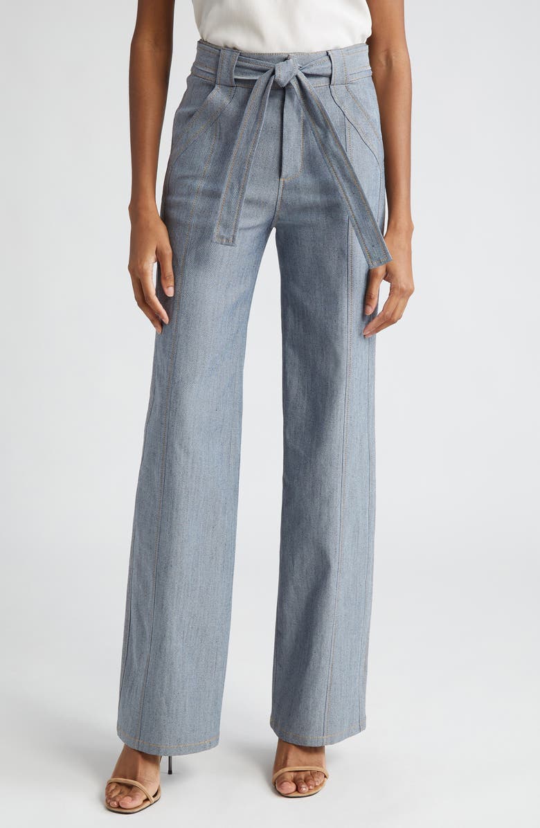 Cinq à Sept Dakota Straight Leg Denim Pants, Main, color, Light Indigo