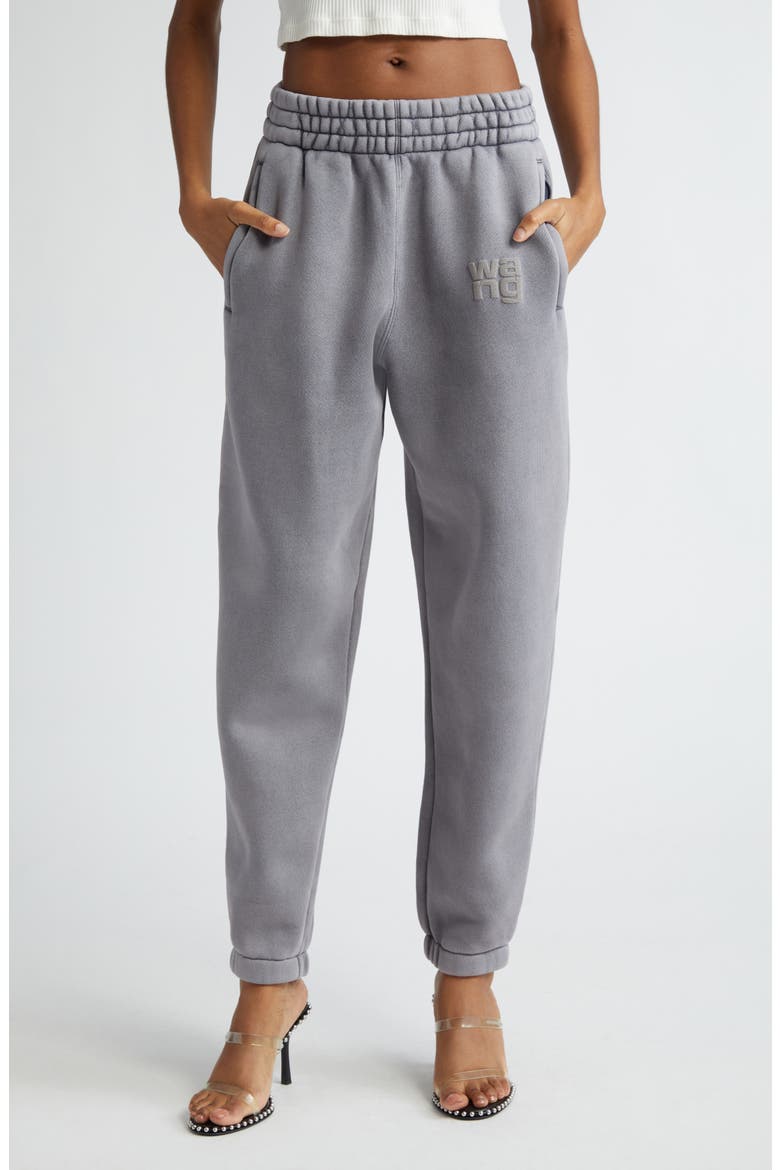 Puff Logo Structured Terry Sweatpants, Main, color, ACID FOG