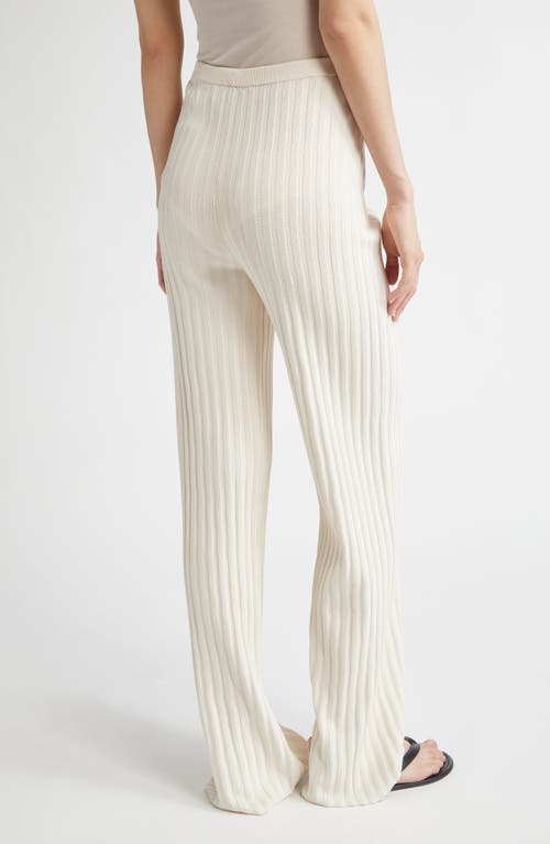 Zankov Margeux Rib Kick Flare Pants In Neutral