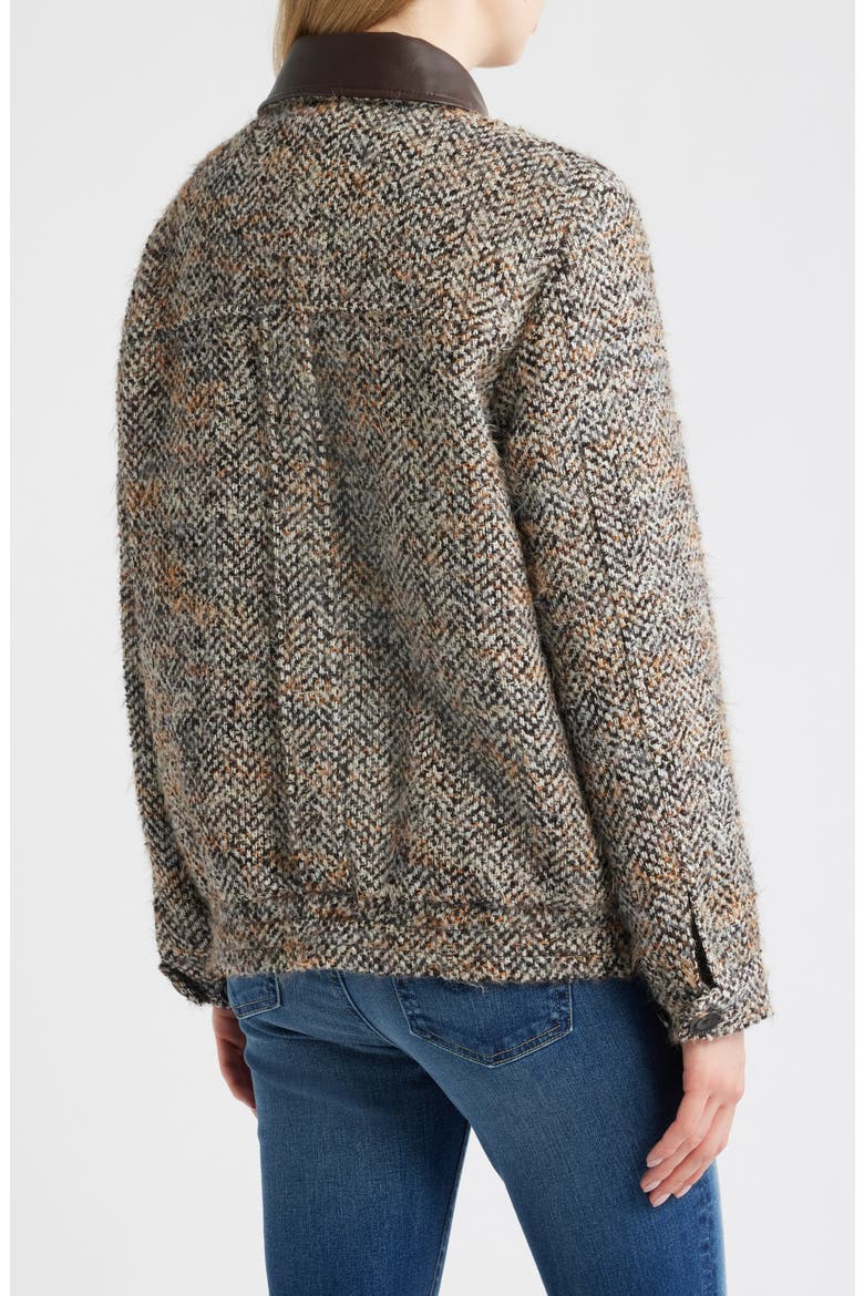 Tweed Jacket, Alternate, color, BURGUNDY T