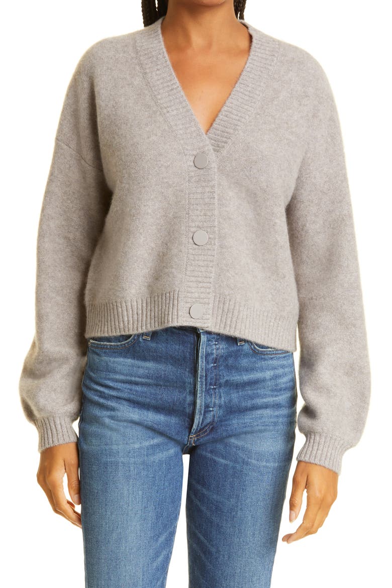 Cashmere Cardigan, Main, color, GREY BROWN