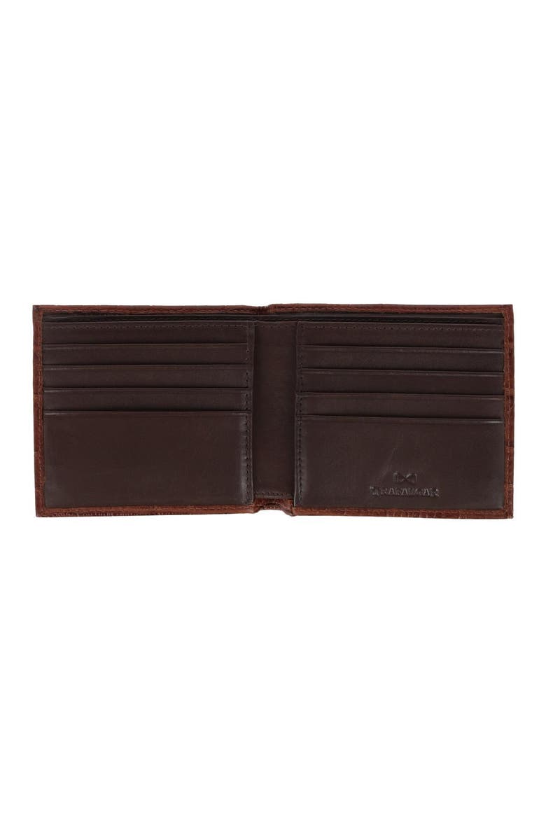 Esteban Croco Embossed Leather 8 Slot Bi-fold Wallet, Alternate, color, Brown