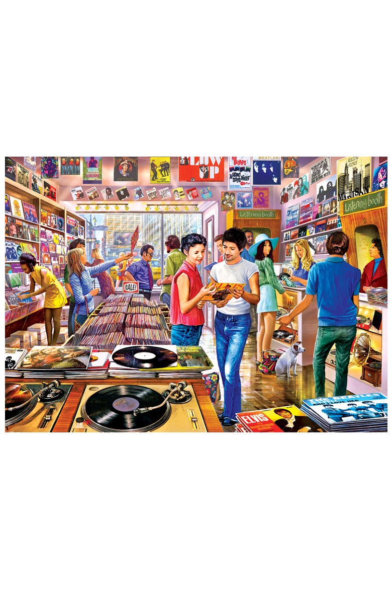 Vintage Vinyl Records 1000 Piece Puzzle, Alternate, color, Multicolor