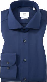 1863 by Eterna Modern Fit Solid Non-Iron Cotton Dobby Dress Shirt