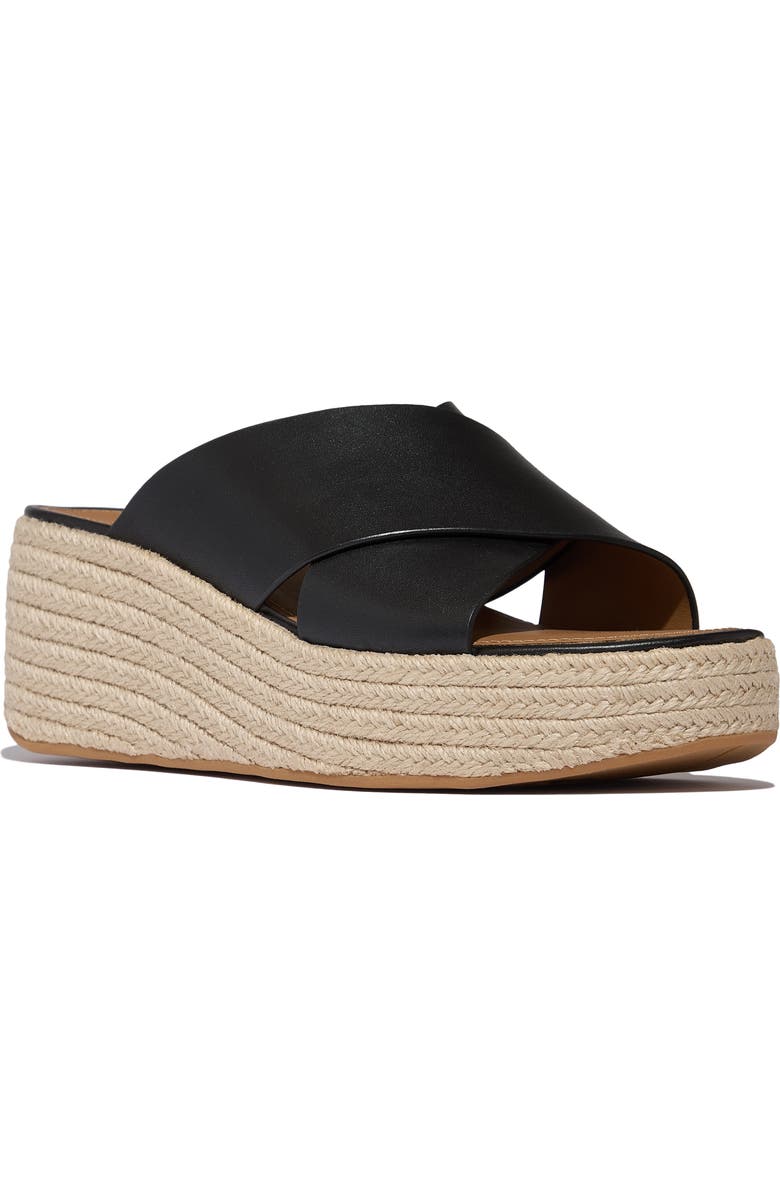 FitFlop Platfforms Espadrille Slides, Main, color, Black