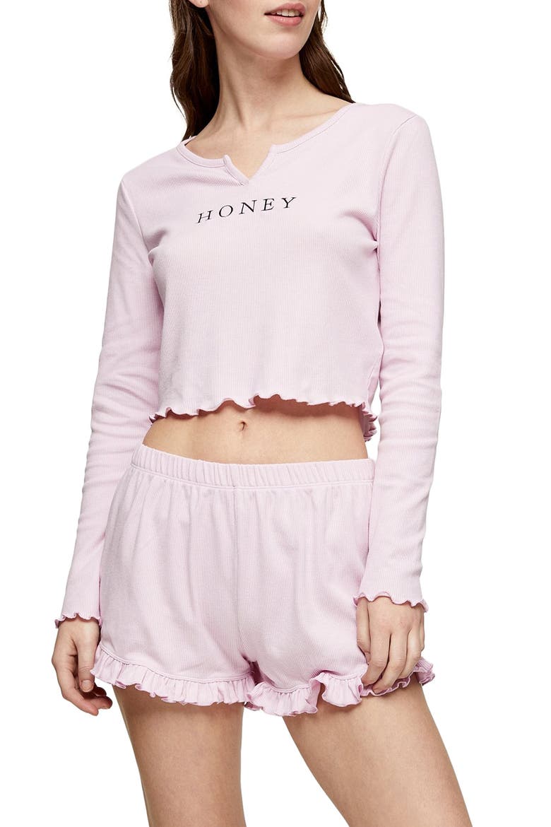 Honey Thermal Short Pajamas, Main, color, PINK
