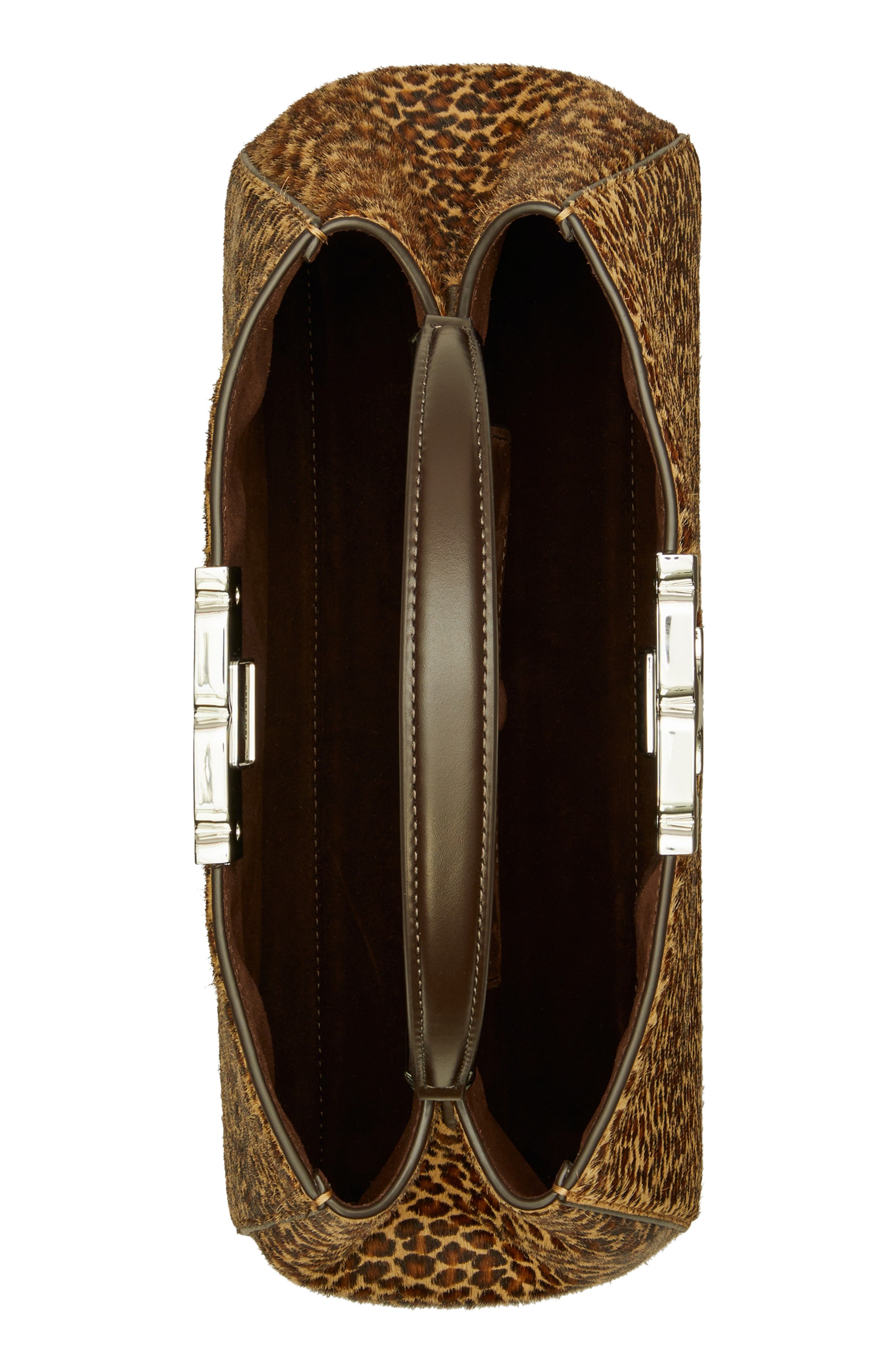 Tory Burch Eleanor Genuine Calf Hair Satchel, Alternate, color, Brown Multi