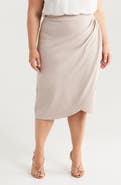 24seven Comfort Apparel Tulip Hem Wrap Skirt