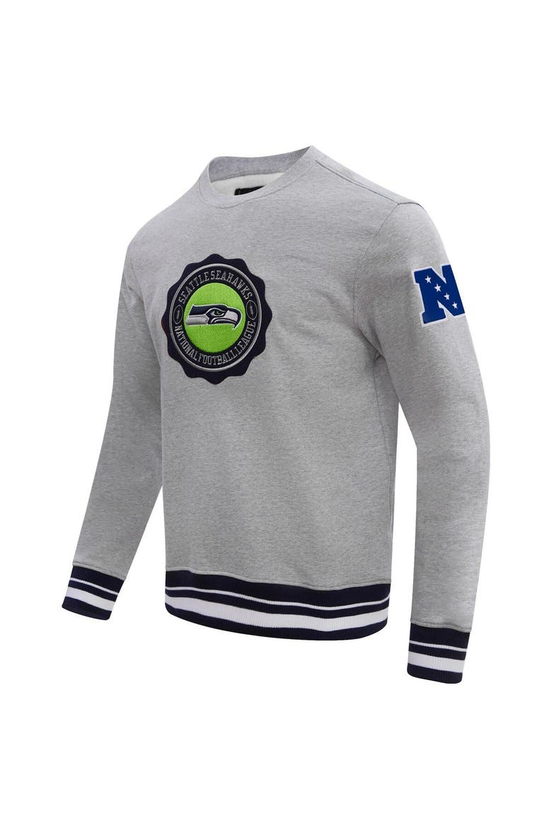 Men's Pro Standard Heather Gray Seattle Seahawks Crest Emblem Pullover Sweatshirt, Alternate, color, Heather Gray