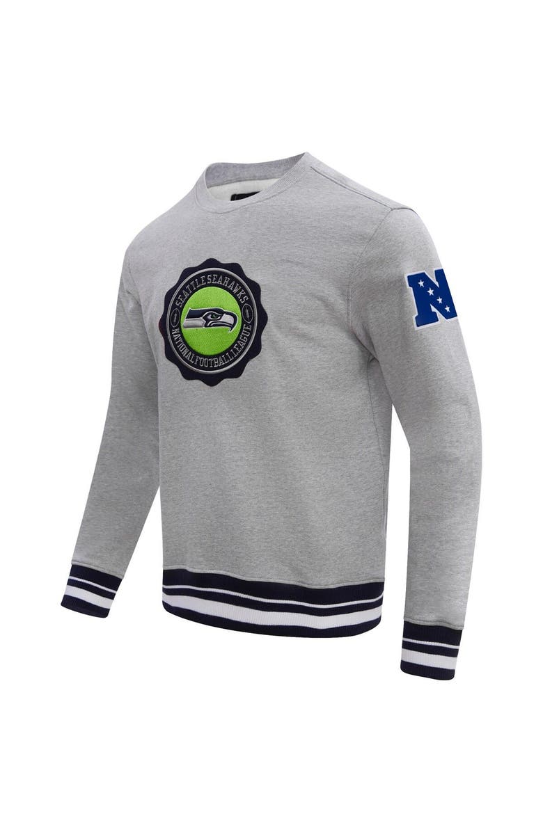 PRO STANDARD Men's Pro Standard Heather Gray Seattle Seahawks Crest Emblem Pullover Sweatshirt, Alternate, color, Heather Gray