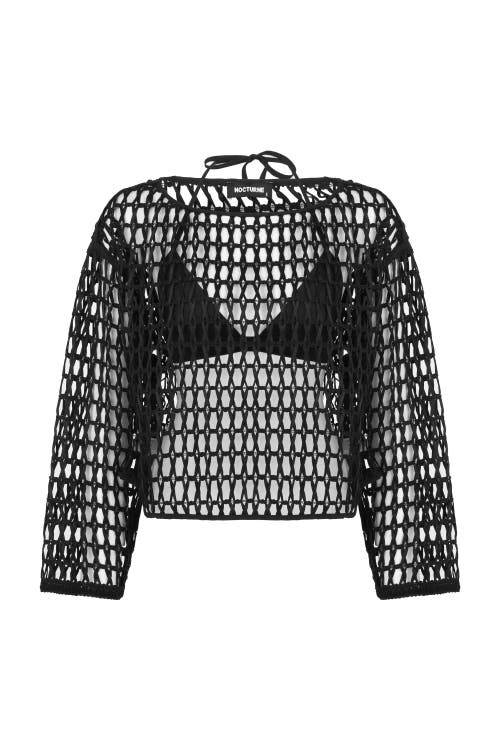 NOCTURNE NOCTURNE BOAT NECK MESH TOP