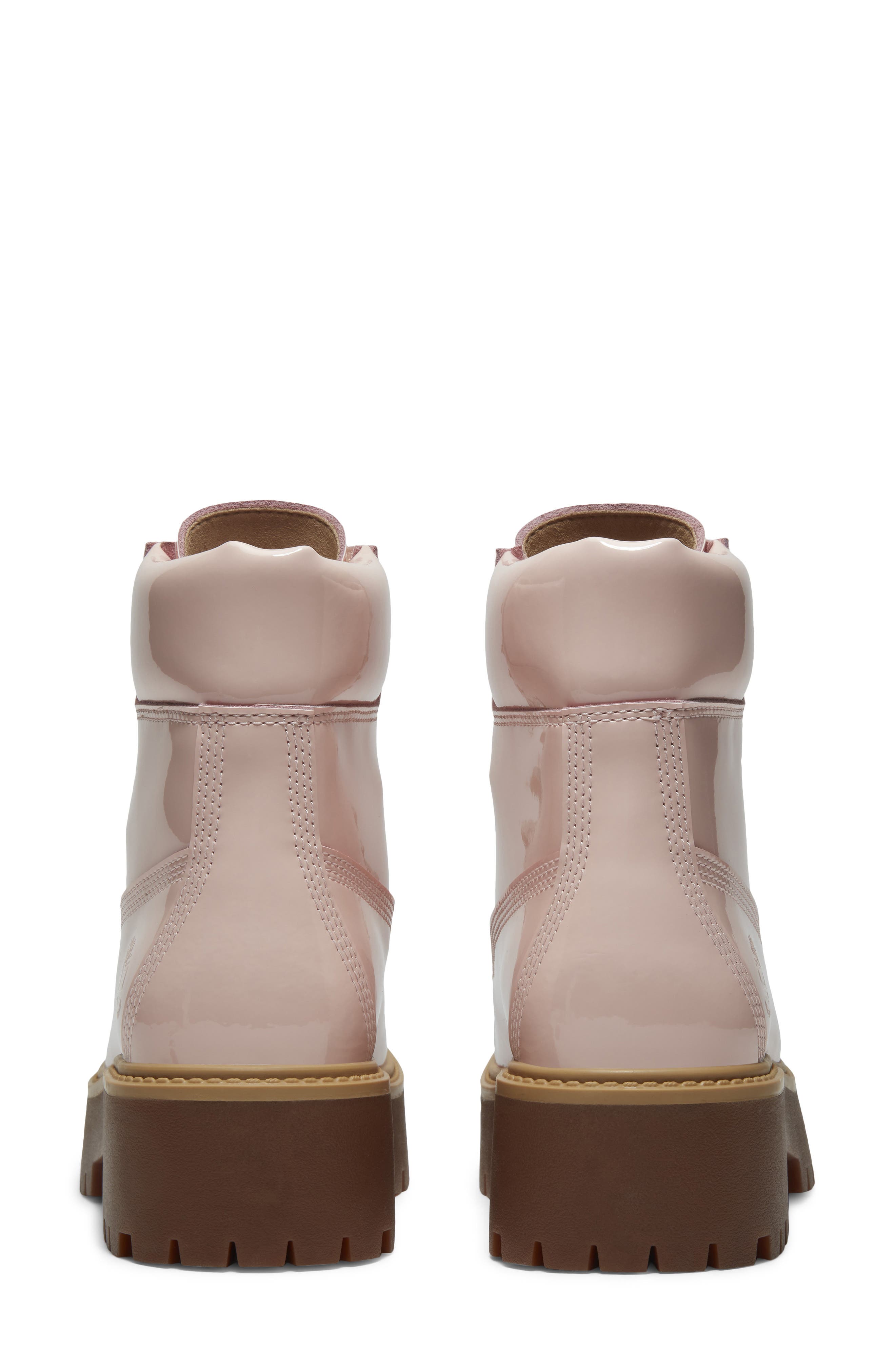 Stone Street 6-Inch Waterproof Lace-Up Leather Boot, Alternate, color, LIGHT PINK PATENT LEATHER