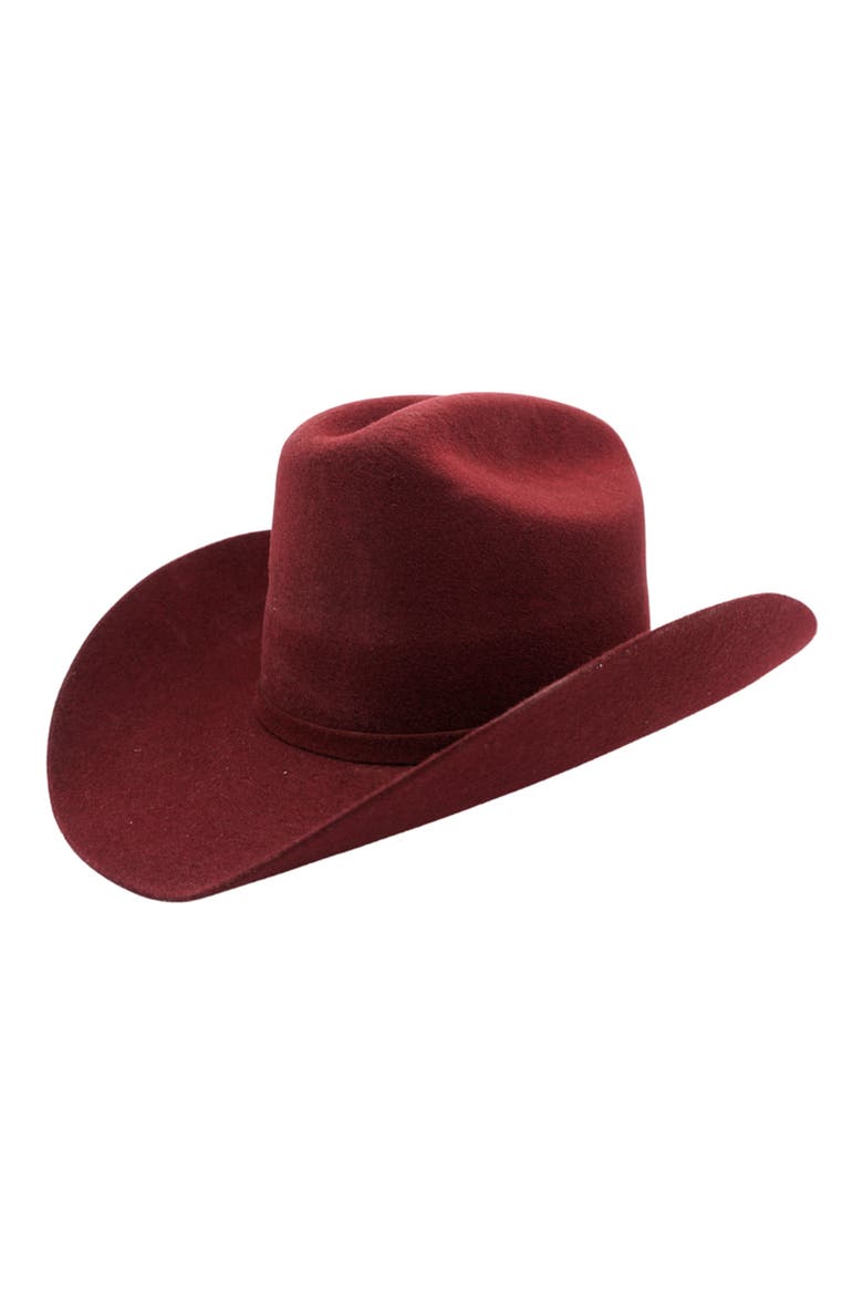 Western Wool Felted Cowboy Hat, Main, color, BURGUNDY