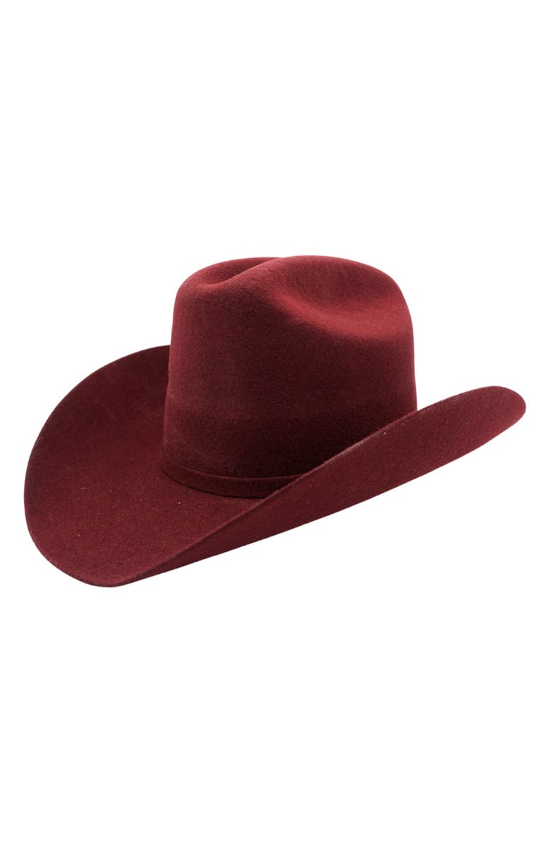 MODERN MONARCHIE Western Wool Felted Cowboy Hat, Main, color, Burgundy