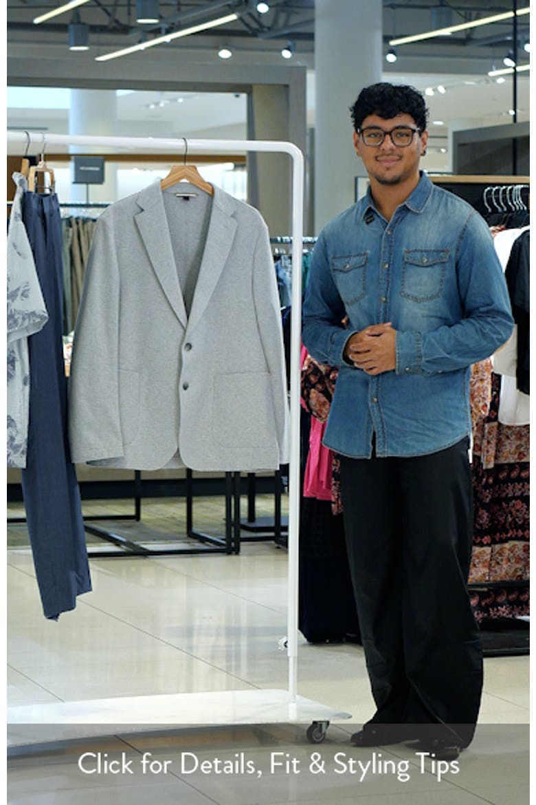 Hanry Slim Fit Heathered Grey Knit Cotton Blend Sport Coat video