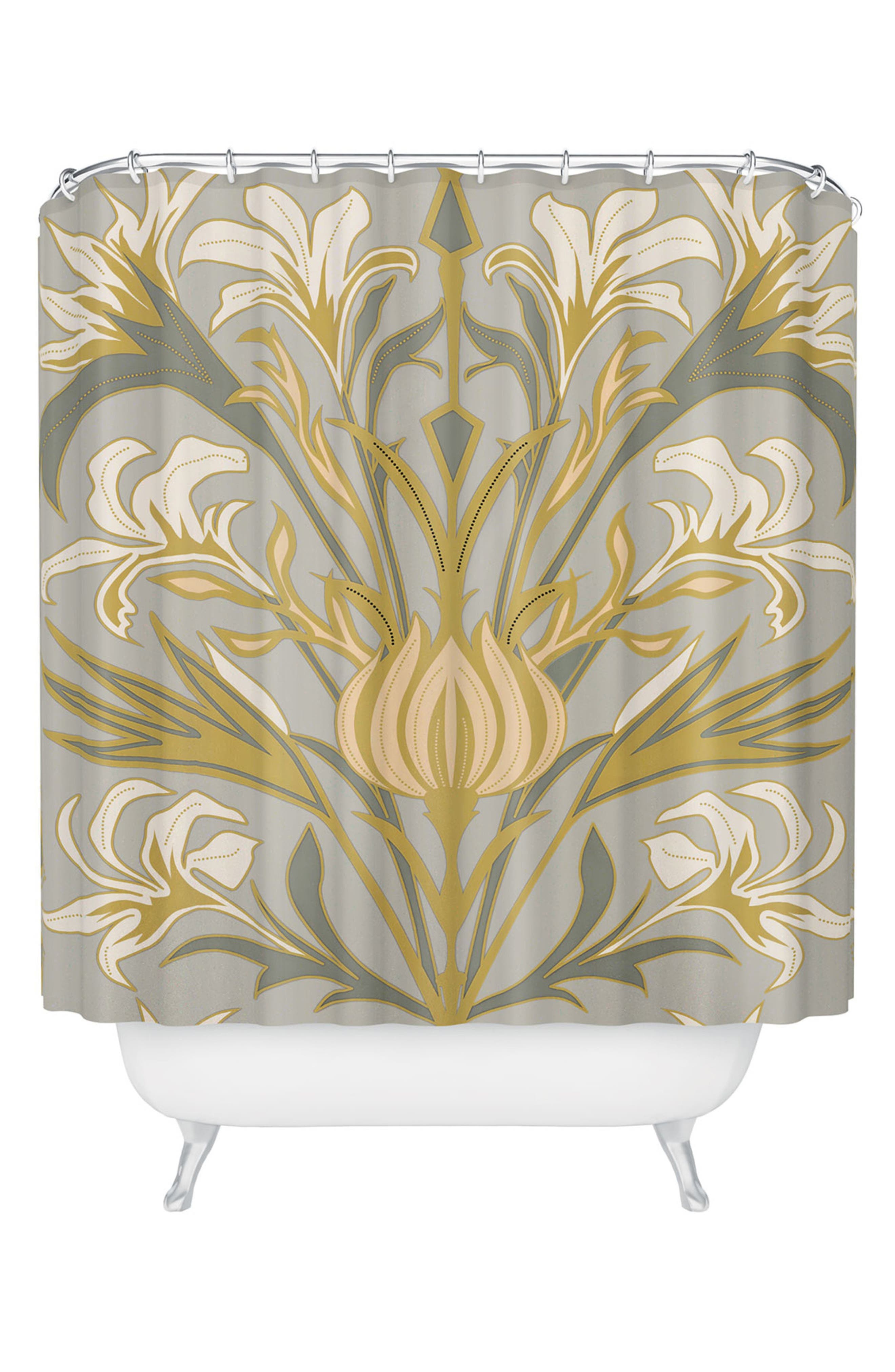 Deny Designs Art Deco Flowers Shower Curtain