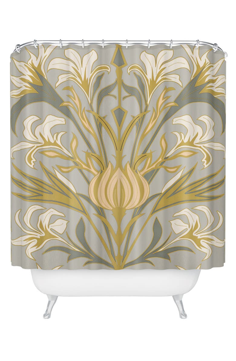 Deny Designs Art Deco Flowers Shower Curtain, Main, color, Multi