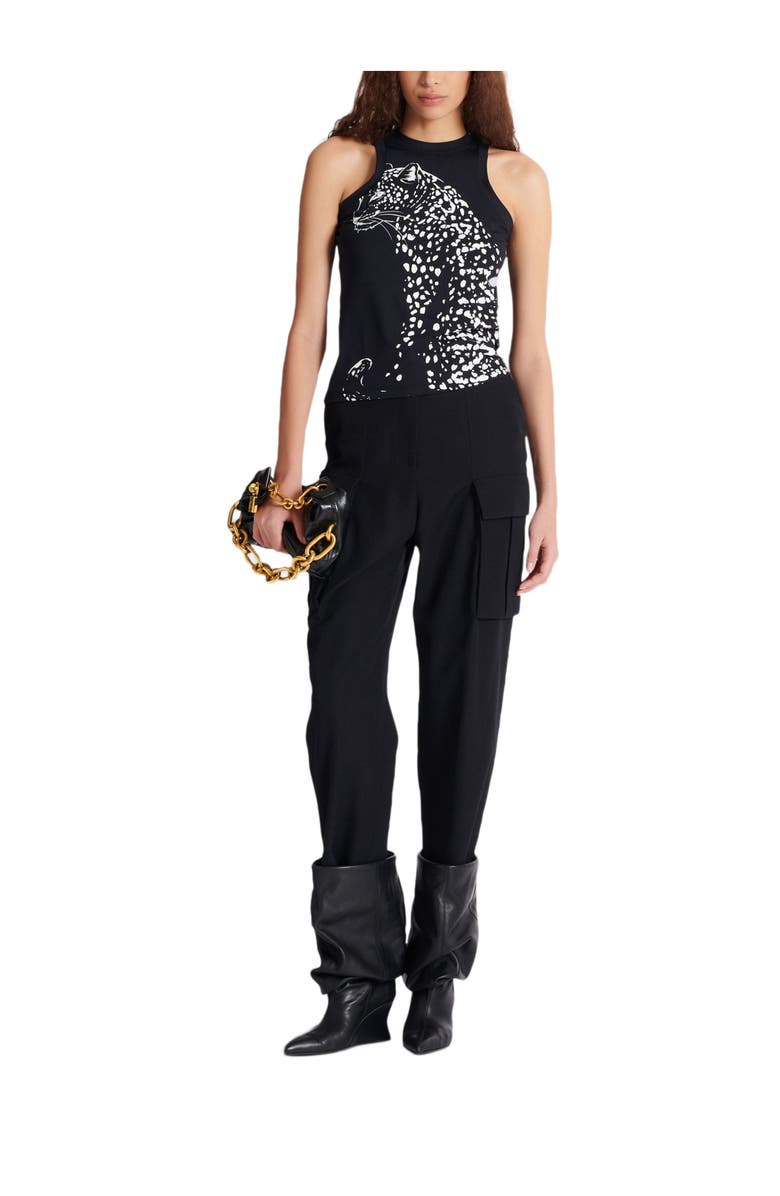 Balmain Leopard print tank top, Alternate, color, 