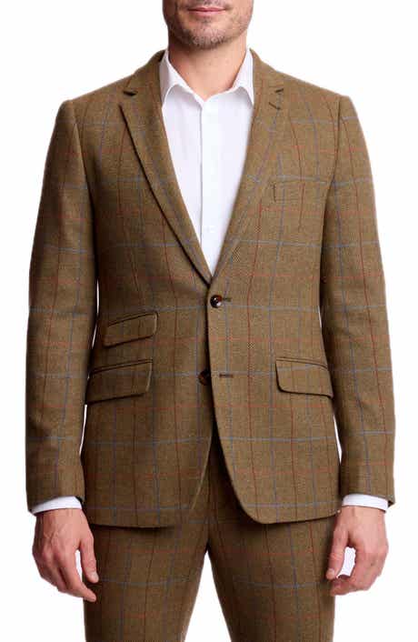 Dover Slim Fit Herringbone Windowpane Suit Jacket