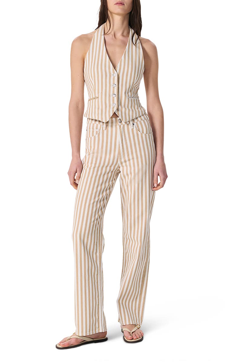 rag & bone Ethel Button-Up Vest, Alternate, color, Tan Stripe