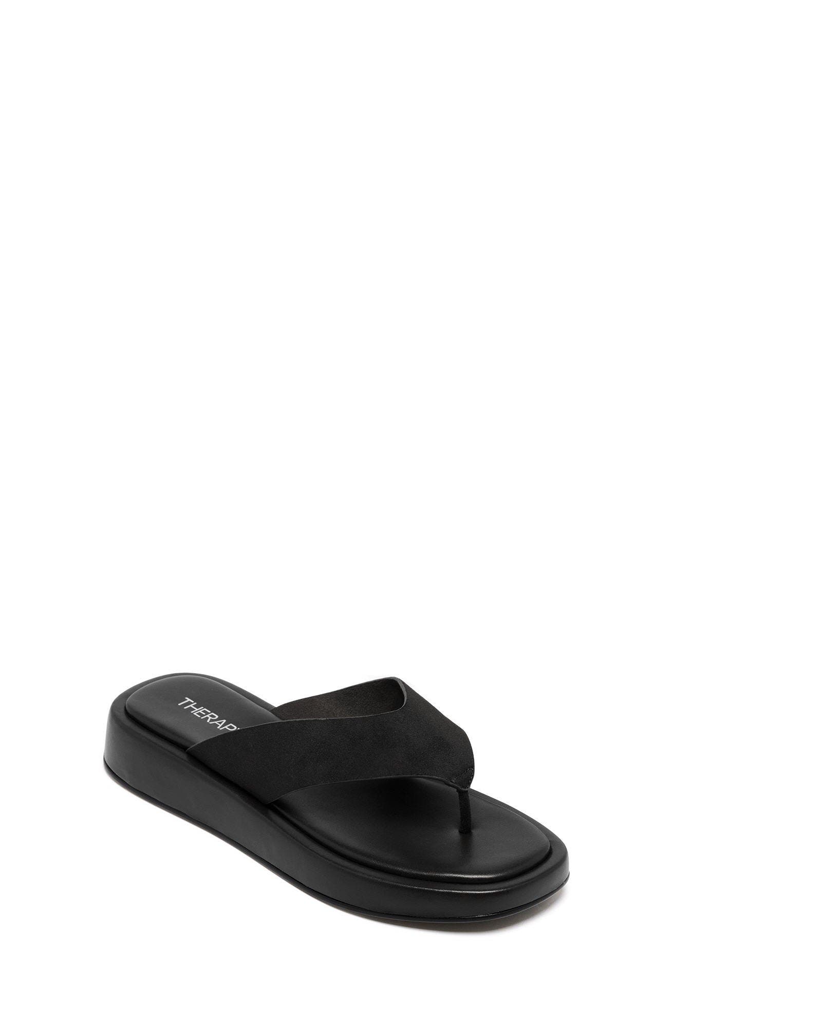 Veda Open Square Toe Sandal, Main, color, Black Faux Suede
